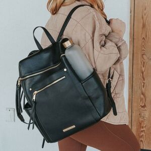 NWOT Black Commuter Backpack Poppy & Peonies